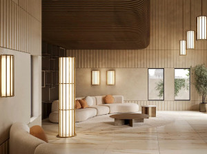 Алюминиевый и стеклянный светодиодный торшер