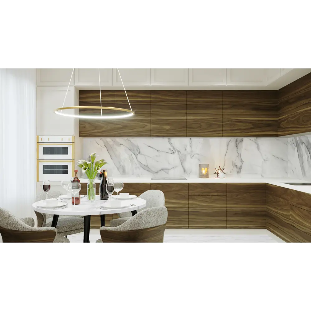 Стеновая панель Calacatta Shaded 300x0.4x60 см АКП цвет белый 89199572 STLM-2173248 ALUMOART  - Вид №3