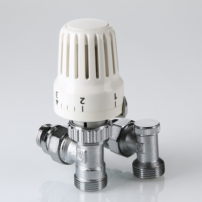 VT.045.NER.04 Комплект терморегулирующего оборудования для радиатора угловой с переходом на «евроконус» Valtec 1/2 x 3/4" («евроконус»)  - Вид №6