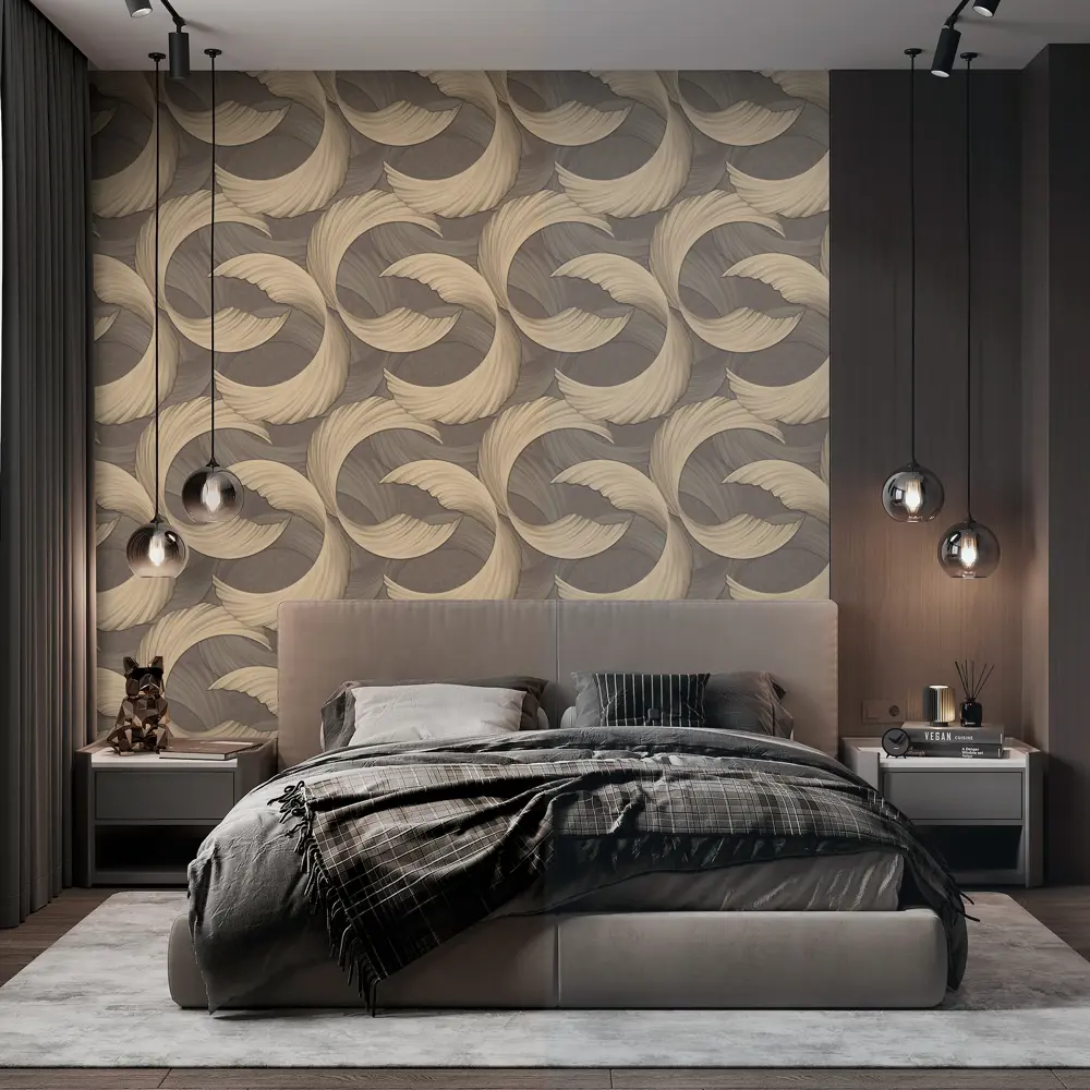 Обои флизелиновые Wallsecret Hypnotic графитовые 1.06 м 8962-26 STLM-2133316 - Вид №5