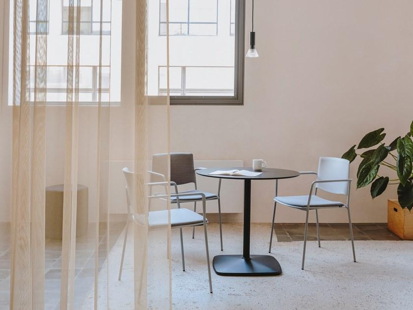 ENEA Круглый стол со стальным основанием и дубовой столешницей Iron sun-id-1475870 - Вид №8