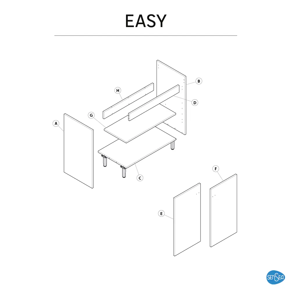 Тумба под раковину напольная Sensea Easy 50 см цвет белый STLM-2140244 - Вид №10