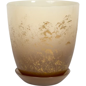 Горшок цветочный для орхидей Nina Glass Современный ø14.5 v1 л стекло бежевый/золотой