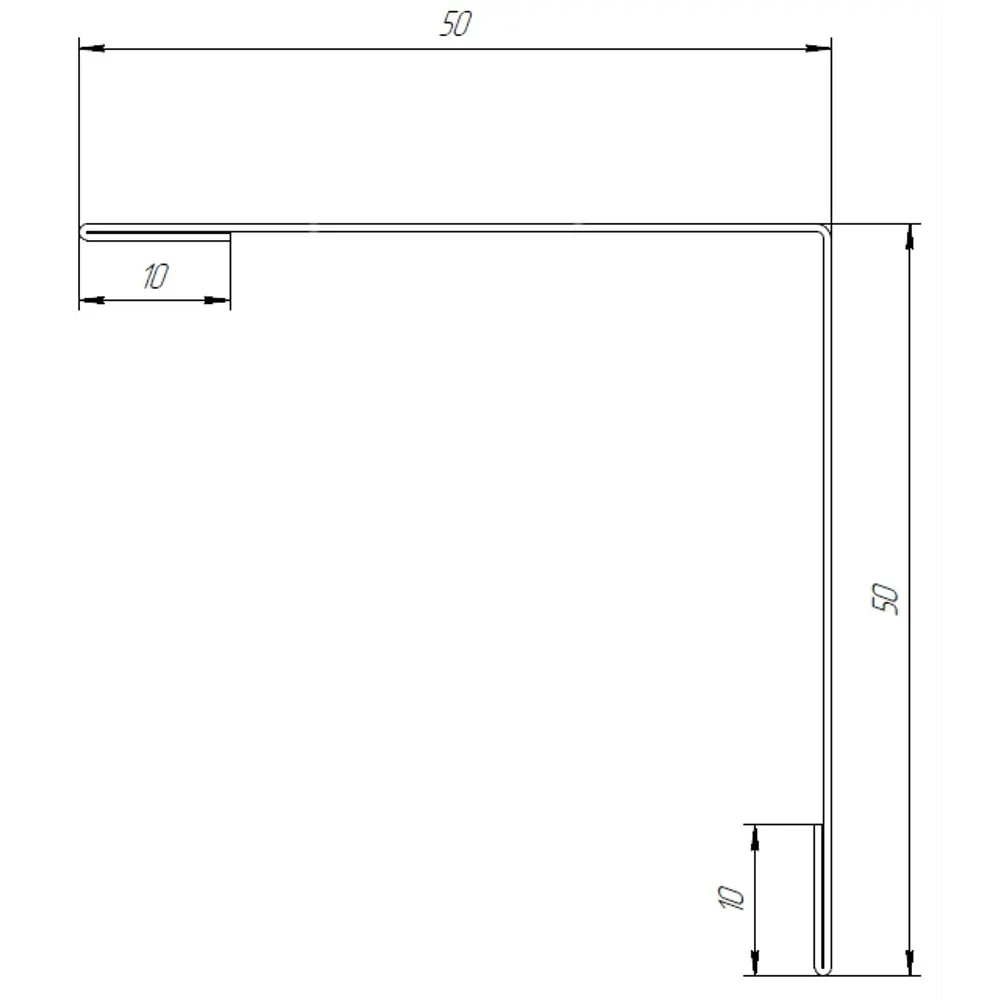 Планка для наружных углов 50x50 мм 2 м 0.4мм RAL 3005 Красный Santreyd STLM-2133332 - Вид №1
