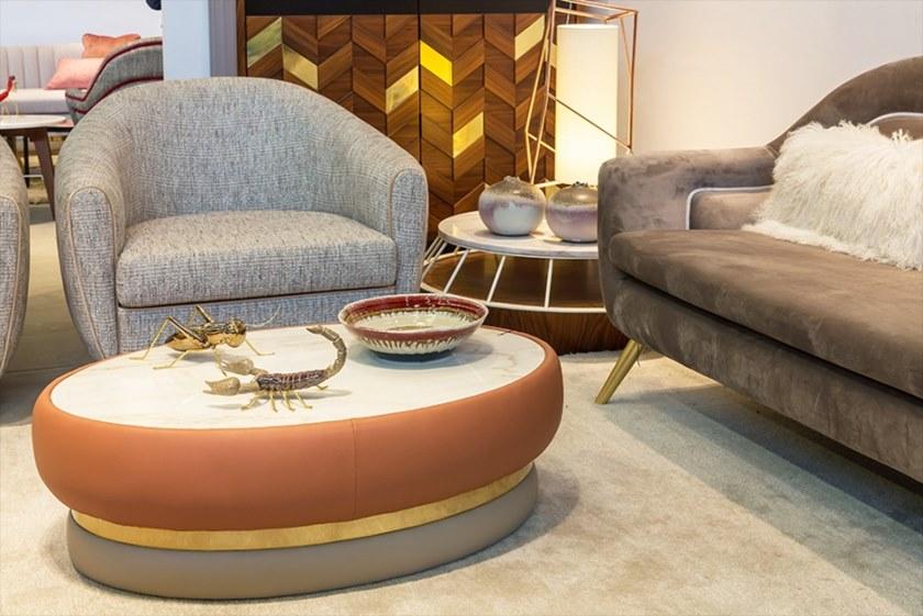 Mambo Unlimited Ideas Овальный журнальный столик из мрамора эстремоз и кожи sun-id-1369226 - Вид №3