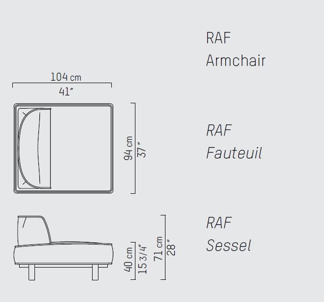 Тканевое садовое кресло Piet Boon Raf ARCH-00060855 - Вид №3
