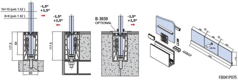Metalglas Bonomi Полурегулируемая балюстрада sun-id-1347862 - Вид №1