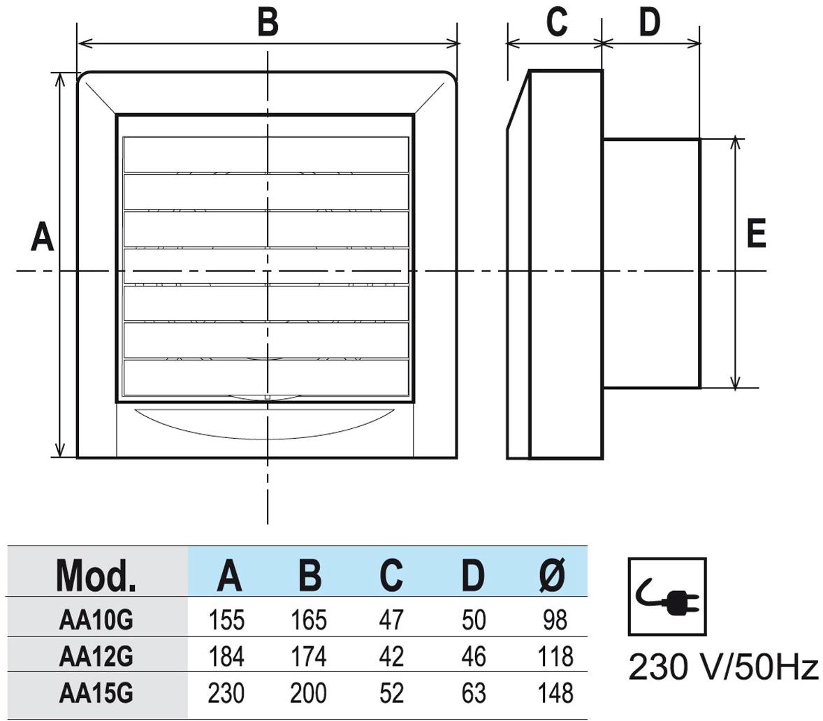 First Corporation Настенный осевой вентилятор с демпфером La ventilazione Aa12g - Вид №4