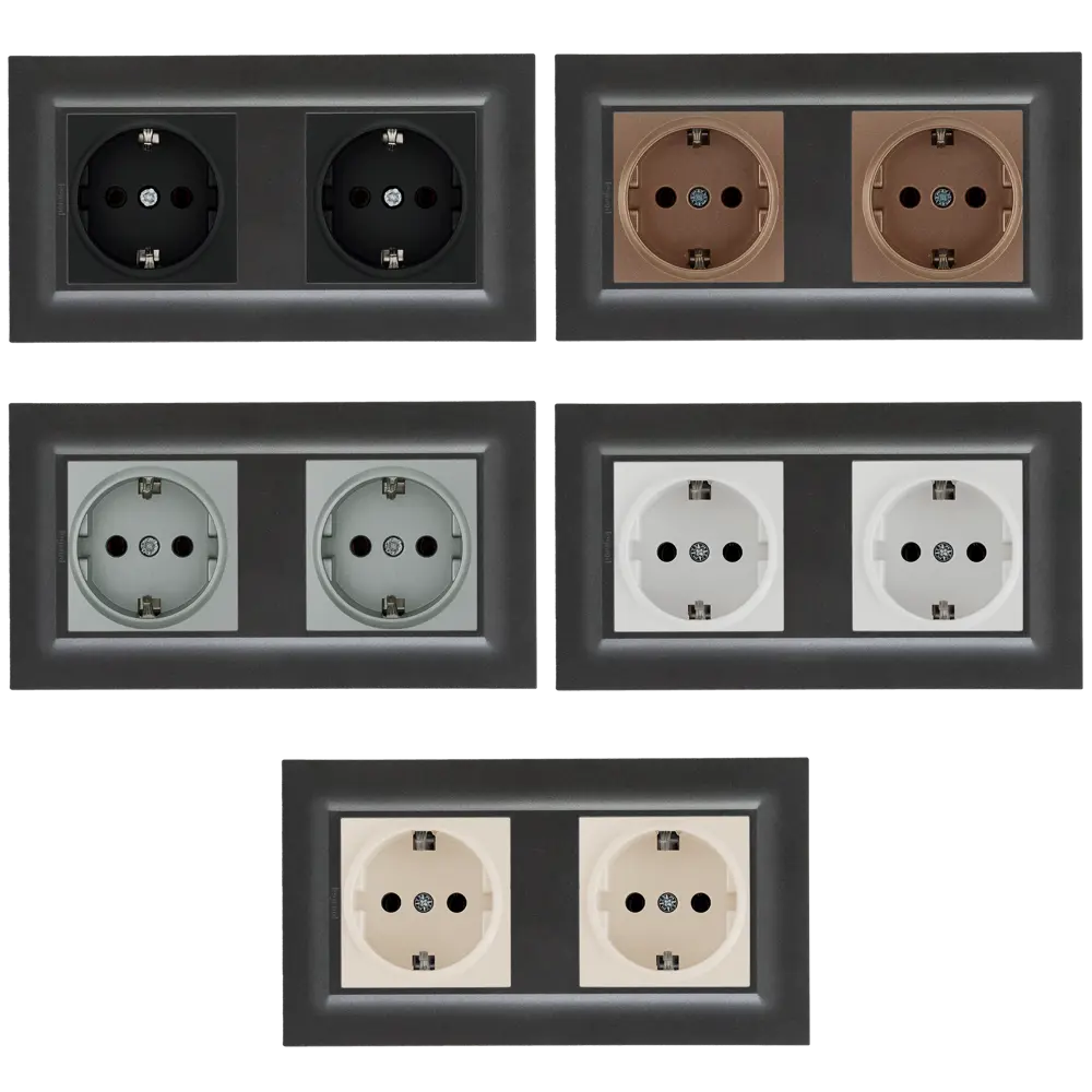 Рамка для розеток и выключателей Legrand Structura 2 поста цвет магнезиум STLM-2190041 - Вид №1