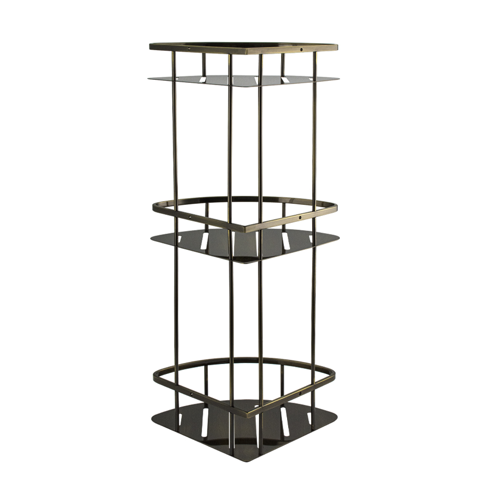 GFmark - Полочка угловая, овальная, с литым дном, тройная, 22 см - БРОНЗА, код: 77357  - Вид №5