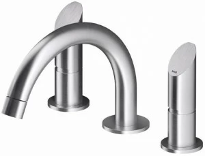 MGS Смеситель для раковины на 3 отверстия из нержавеющей стали Contemporary