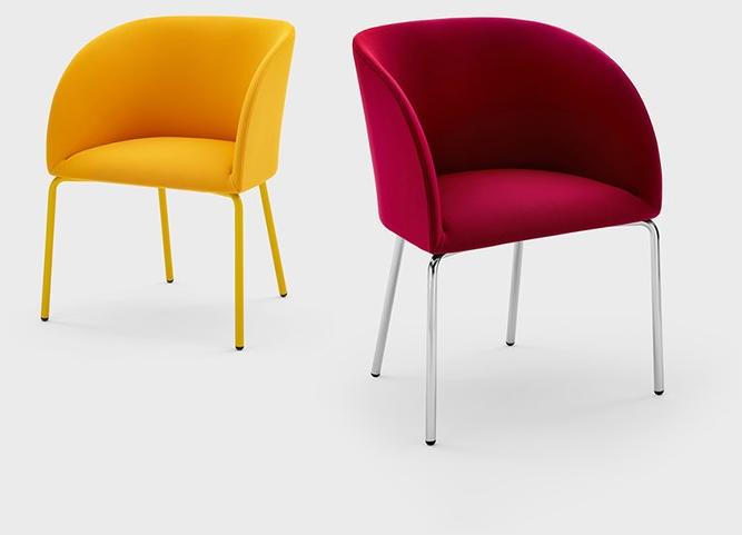 Viganò Стул с подлокотниками из ткани со стальной конструкцией Milly sun-id-1413115 - Вид №1