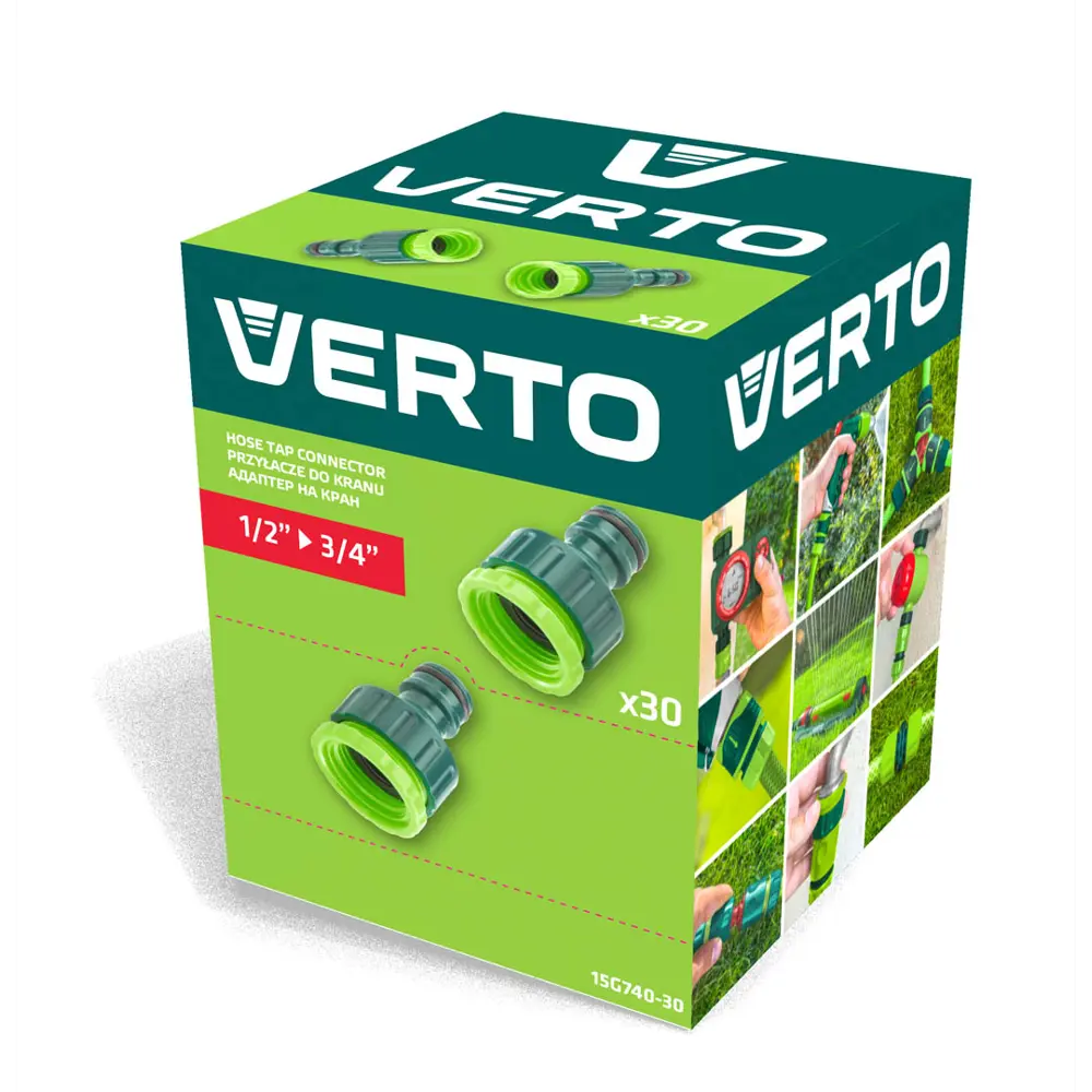Адаптер на кран быстрого соединения Verto 1/2-3/4 дюйма 30 шт STLM-2100037 - Вид №2