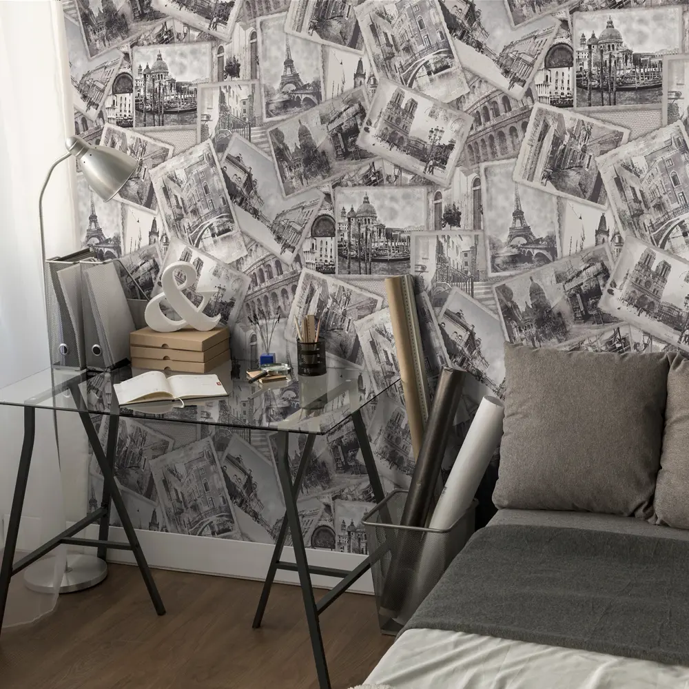 Обои флизелиновые Аспект ру Город серые 1.06 м 70094-48 STLM-2174916 - Вид №3