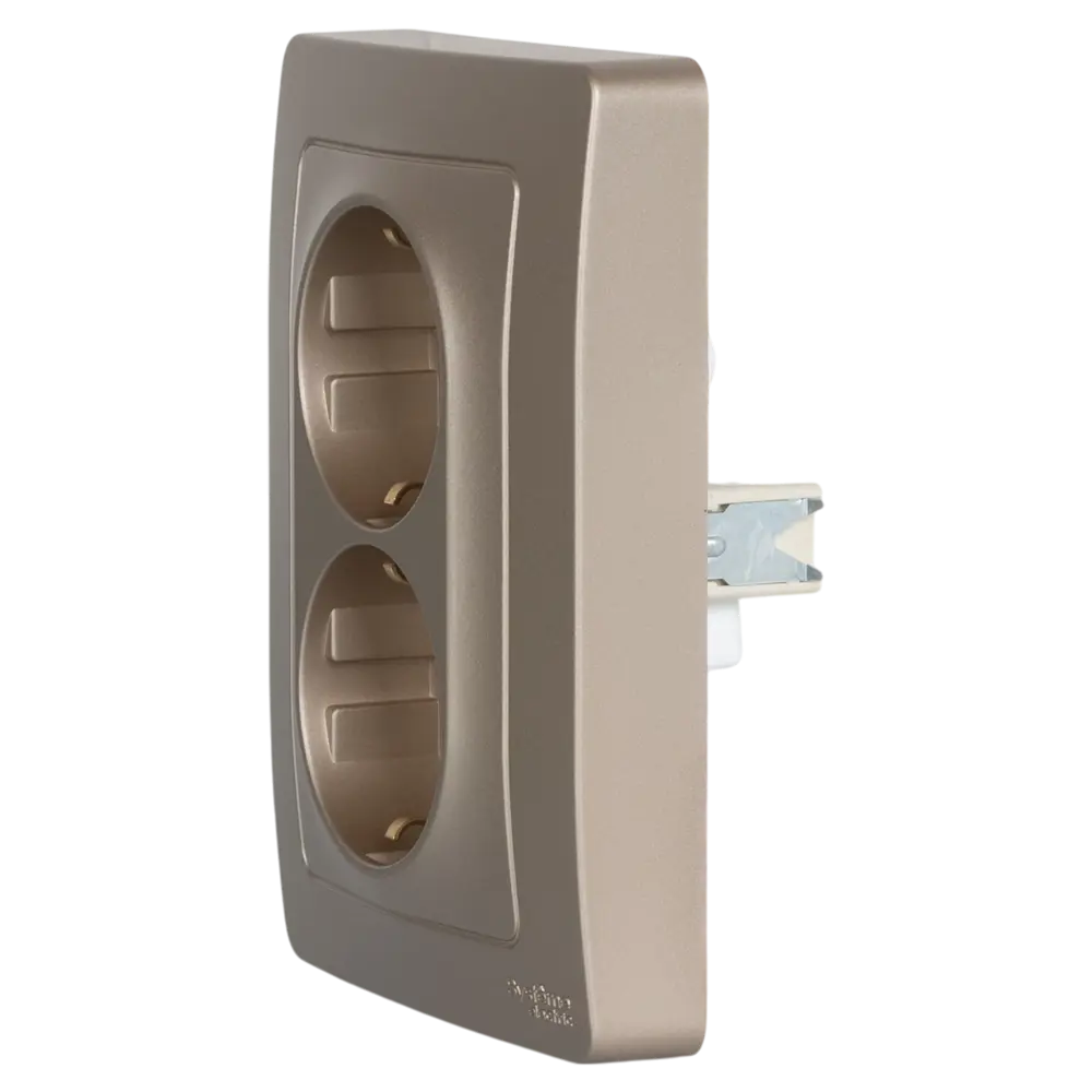 Розетка двойная встраиваемая Systeme Electric Blanca с заземлением со шторками цвет титан 86728848 STLM-2182332 - Вид №2