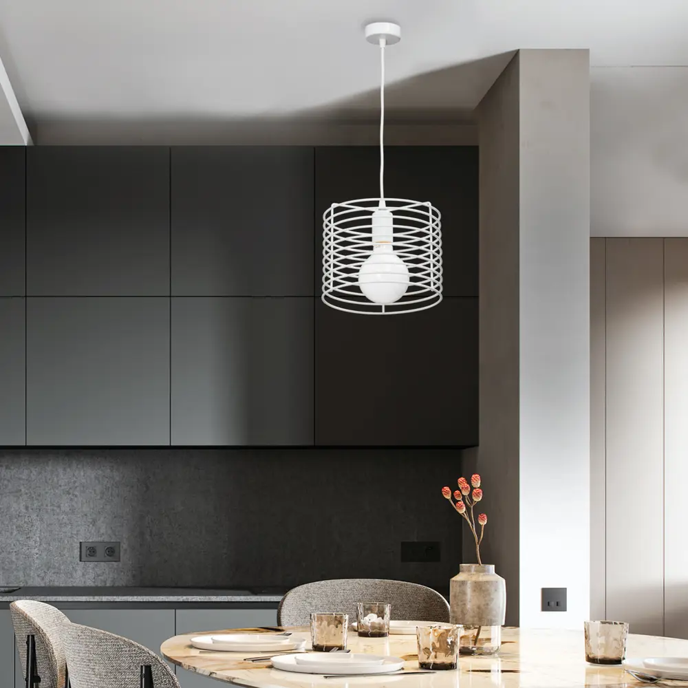 Подвесной светильник Vitaluce Vakero white 1 лампа 3м² Е27 цвет белый глянцевый STLM-2132810 - Вид №10