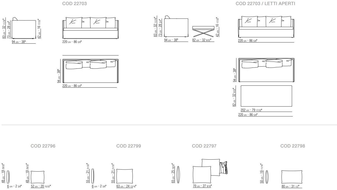 Flexform Диван-кровать со съемным чехлом из ткани sun-id-1344685 - Вид №7