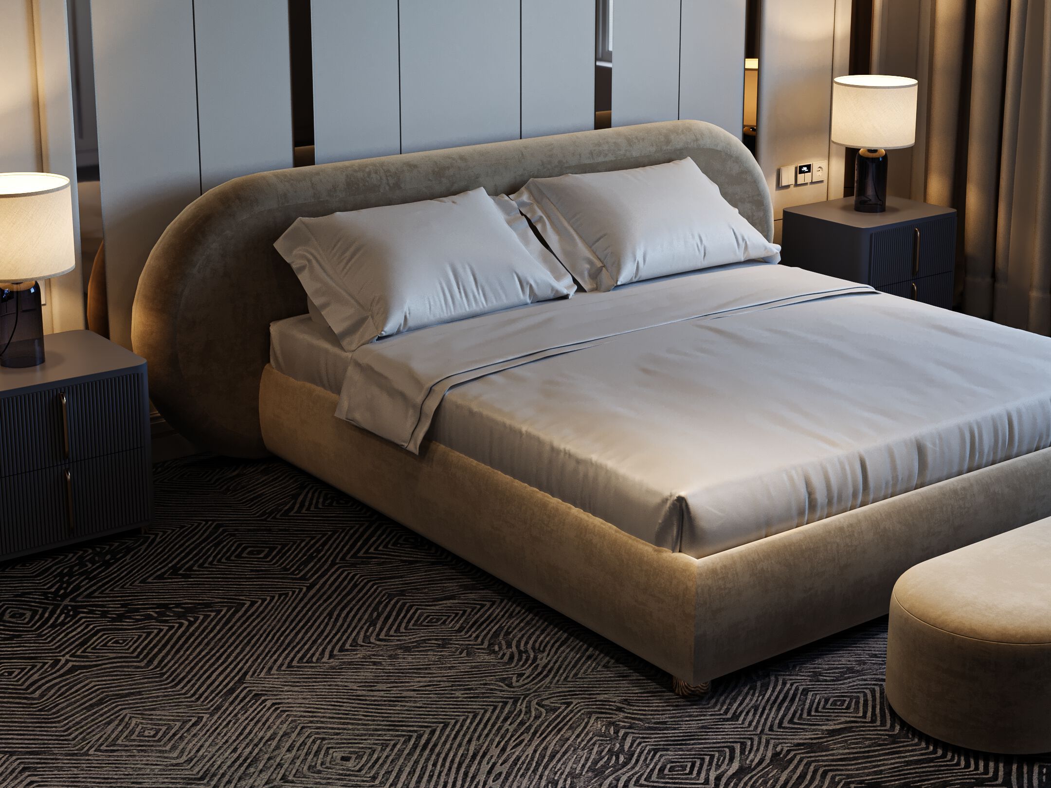 Двуспальная кровать из ткани с мягким изголовьем CASA +39 ENCORE Italia ARCH-00145703 - Вид №3