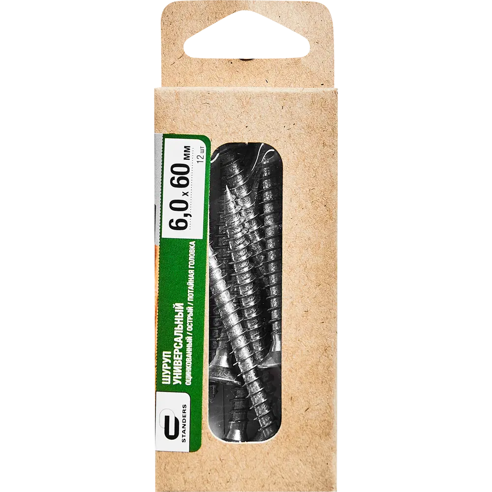 Саморезы STANDERS универсальные оцинкованные 6×60 мм (12 шт) 89212936 STLM-1429217 - Вид №3