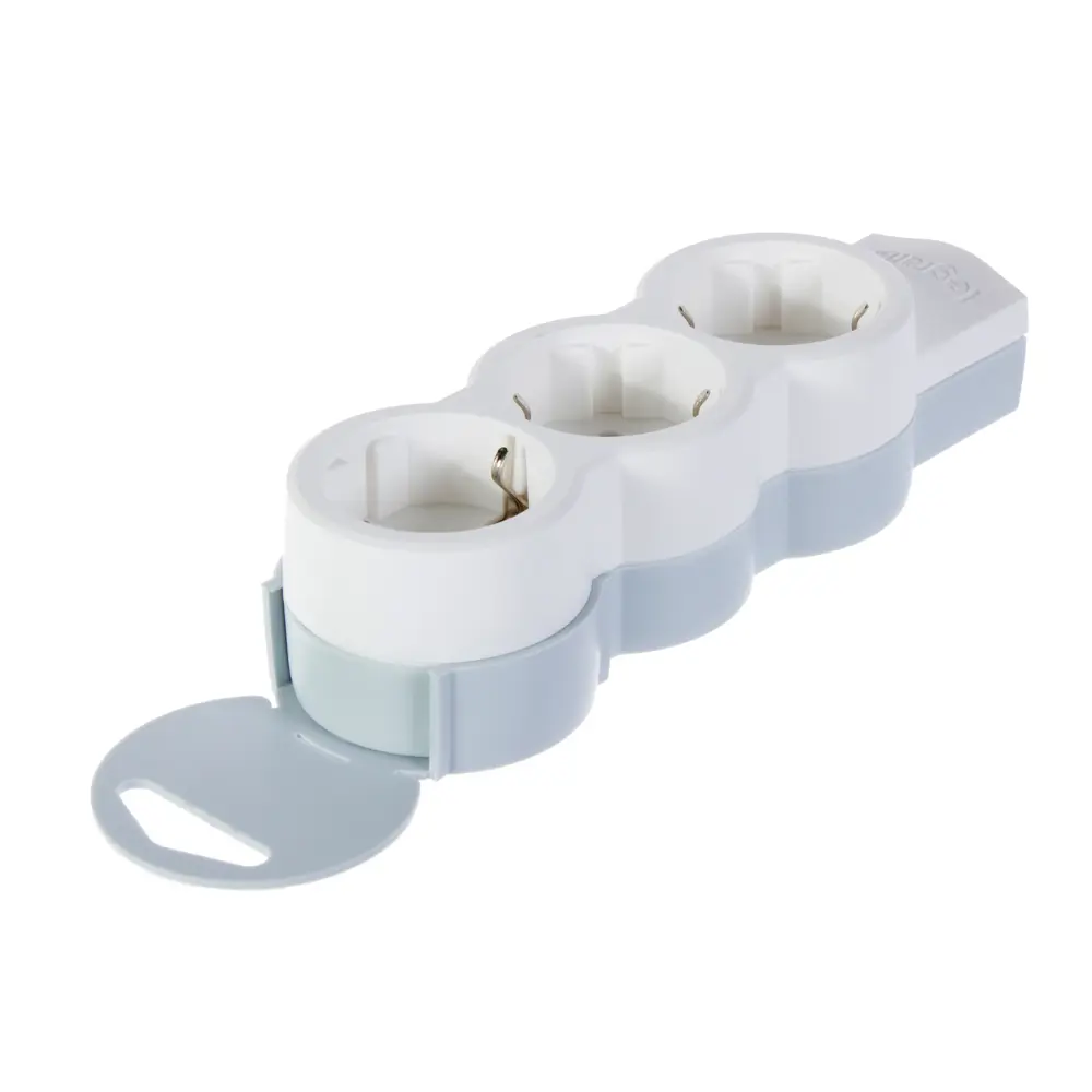 Колодка для удлинителя Legrand 3 розетки с заземлением 3500 Вт цвет белый/серый STLM-2179227