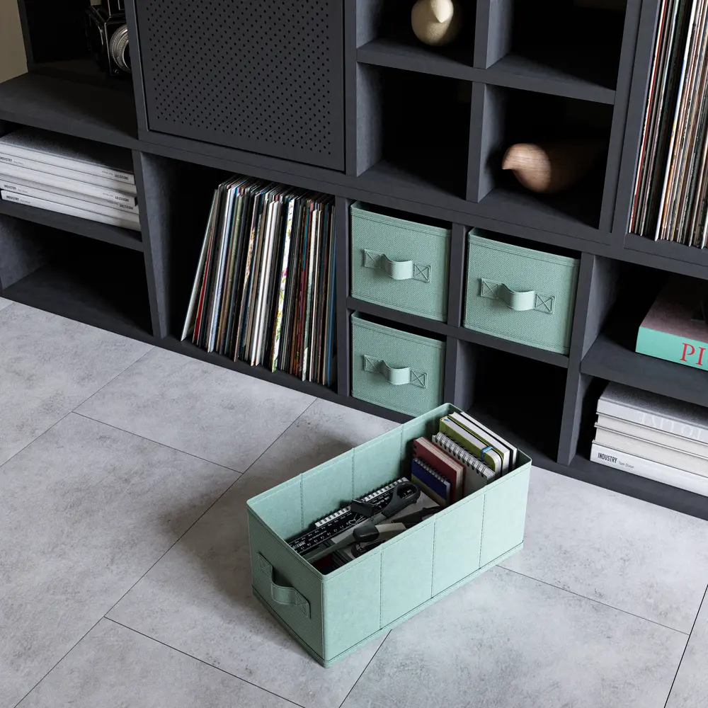 Короб Spaceo KUB Laguna 15x31x15 см 6.9 л полиэстер цвет сизый STLM-2112615 - Вид №3