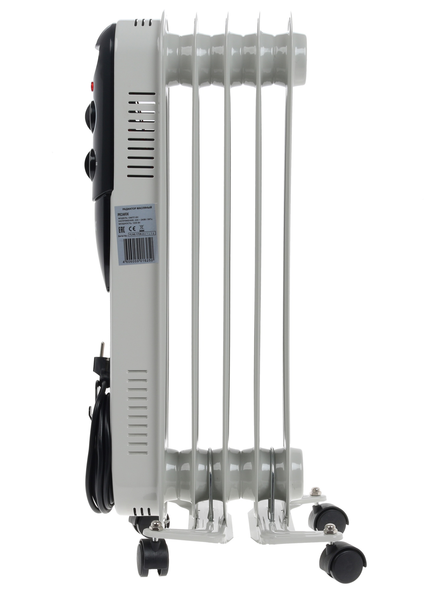 1076915 Масляный обогреватель Ресанта ОМПТ-5Н белый STDN-0015882 - Вид №4