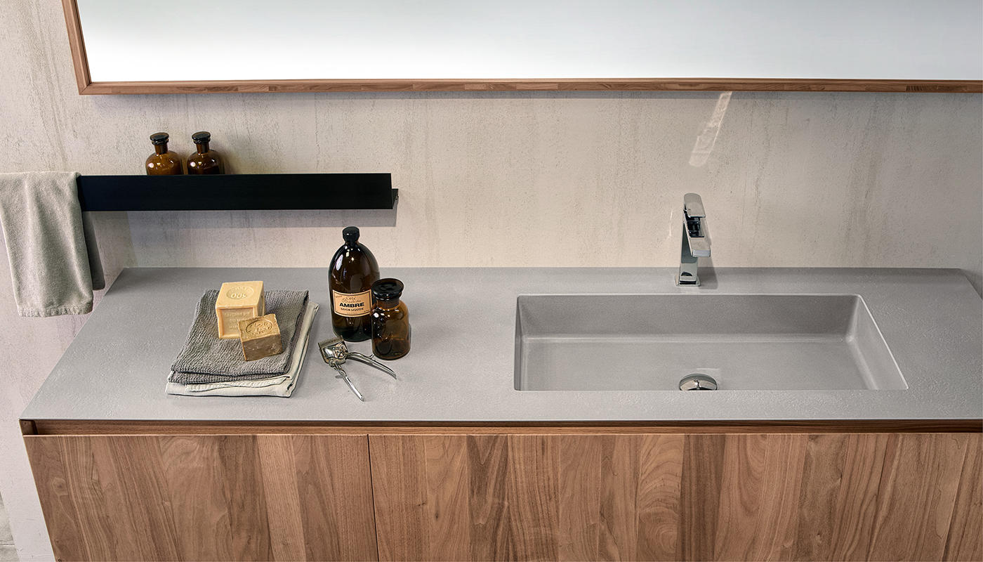 ED-ST31 Edone Интегрированный умывальник Quadra ВСТРОЕННЫЙ БАК Интегрированная поверхность ванны Quadra с отделкой Stonematt  - Вид №5