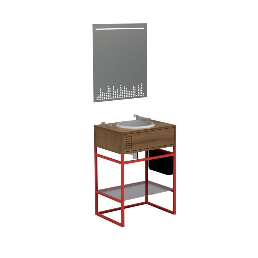 Одноместный железный умывальник с держателем для полотенец Olympia Ceramica Vinyl ARCH-00095177 - Вид №3