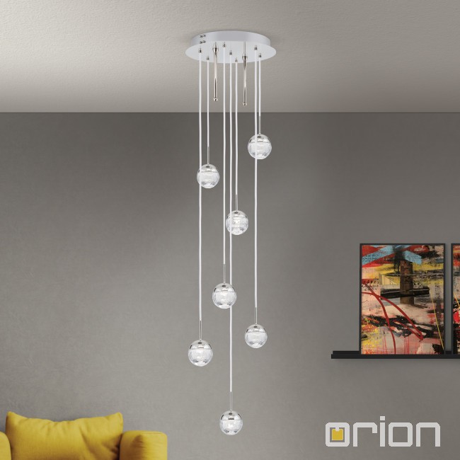 Orion DLU 1731/40/7 никель люстра подвесная хрустальная Ball 117824 - Вид №1