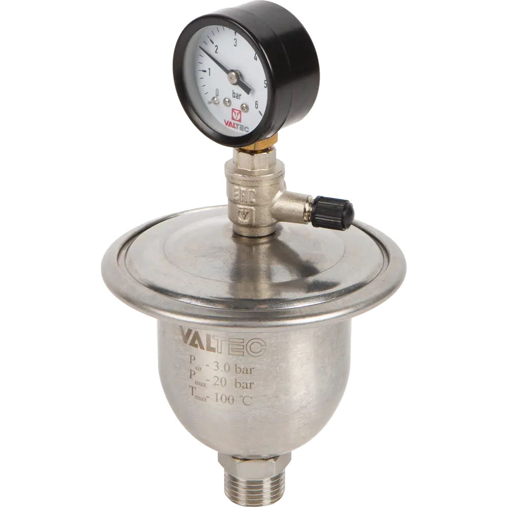 Гаситель гидроудара Valtec мембранный с манометром 1/2" VT.CAR20.I.04001 STLM-2073864