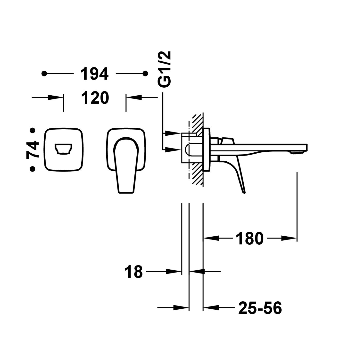 Скрытый смеситель для умывальника CANIGÓ с одной ручкой -21730003 TRES Canigo - Вид №1
