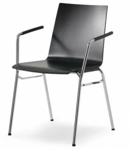 Wiesner-Hager Штабелируемое кресло для конференций из искусственной древесины с подлокотниками Update 6353