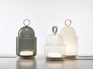 Напольная лампа из дутого стекла