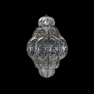 4212 ORIGINALMURANOGLASS Потолочный светильник Клетка - янтарный/хрустальный - муранское стекло OMG 40 см