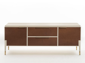 Кожаный шкаф с ящиками