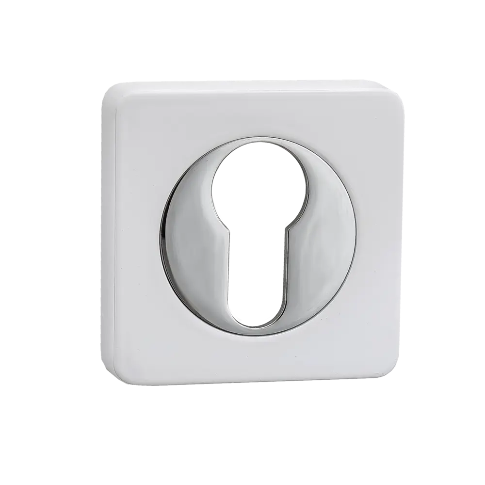 Накладки на цилиндр Renz ЦАМ цвет матовый белый/хром 2 шт STLM-2057841