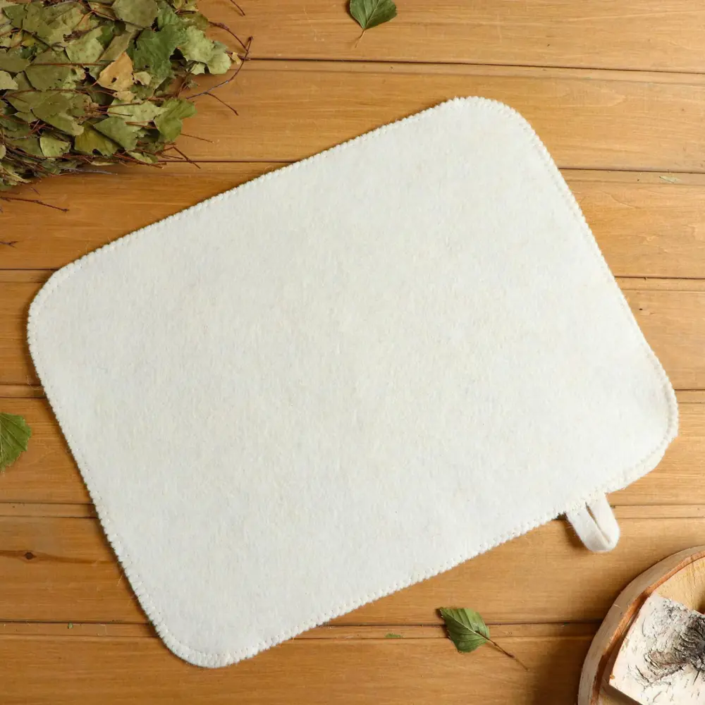 Коврик для бани и сауны Банный Мир 50x40 см войлок цвет белый STLM-2189666