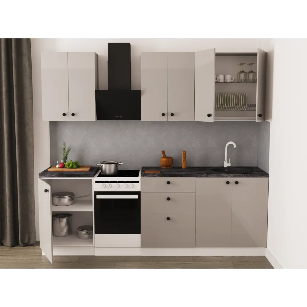 Фасад для кухни DELINIA ID Аша грей 59.7×12.5 см глянцевый 85036538 STLM-0057832 - Вид №4