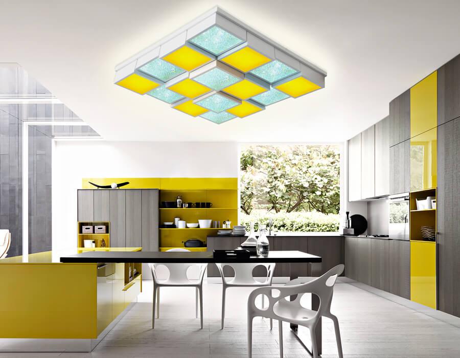 Потолочный светодиодный светильник Ambrella light Orbital Crystal Sand FS1550 WH/SD 192W D715*715 AMBRELLA LIGHT ORBITAL CRYSTAL SAND 223538 Белый  - Вид №2