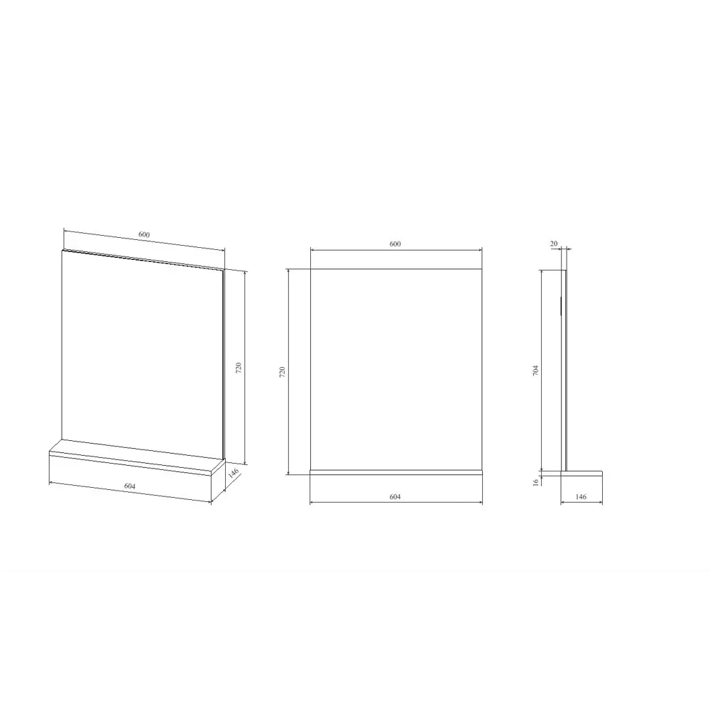 Зеркало «Элеганс» с полкой 65х72 см цвет светлое дерево Santreyd STLM-2079401 - Вид №5