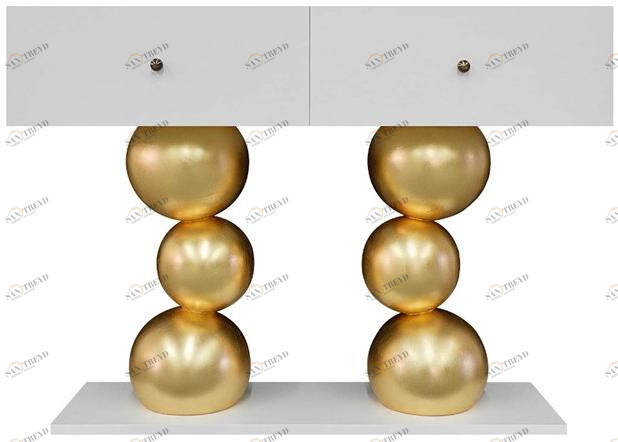 GANSK Лакированная прямоугольная деревянная консоль с ящиками Museu G3600b 