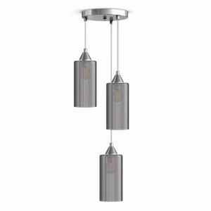 Светильник подвесной с 3 серыми плафонами хром зеркальный PND.105.03.01.CH-S.15.GR 33 ИДЕИ КАСКАДНЫЕ 00-3973760 Серый;хром