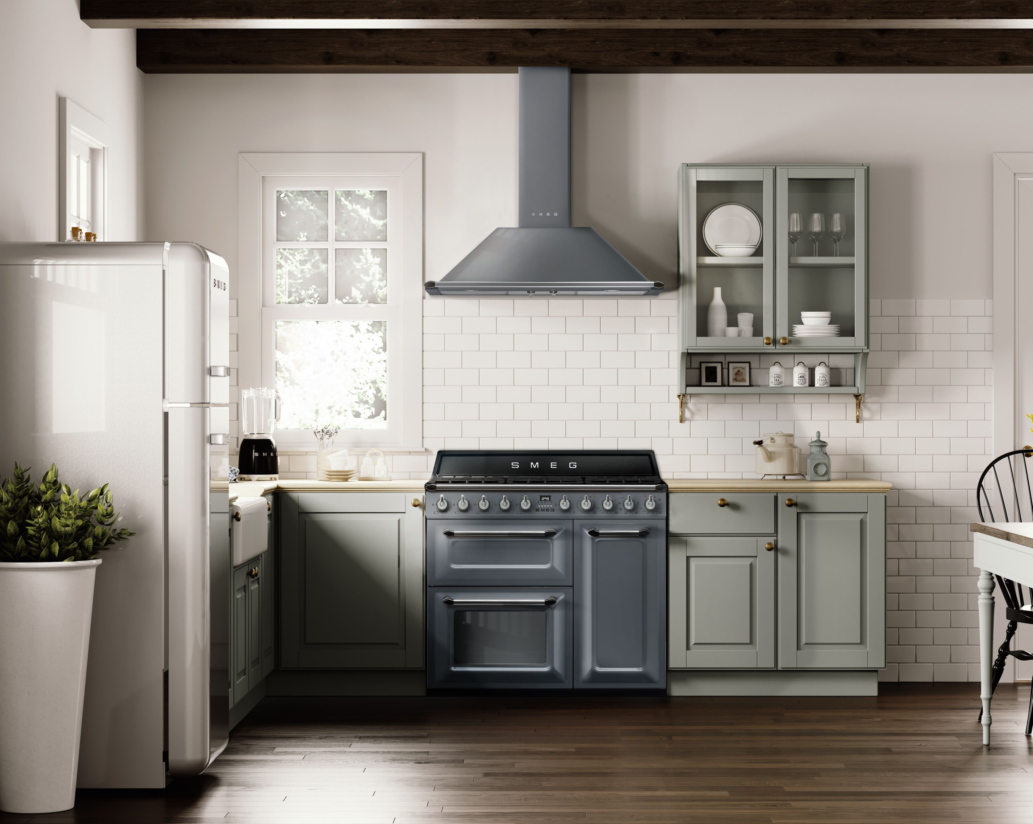 Отдельно стоящая кухня с индукционной плитой Smeg Виктория ARCH-00111894 - Вид №1