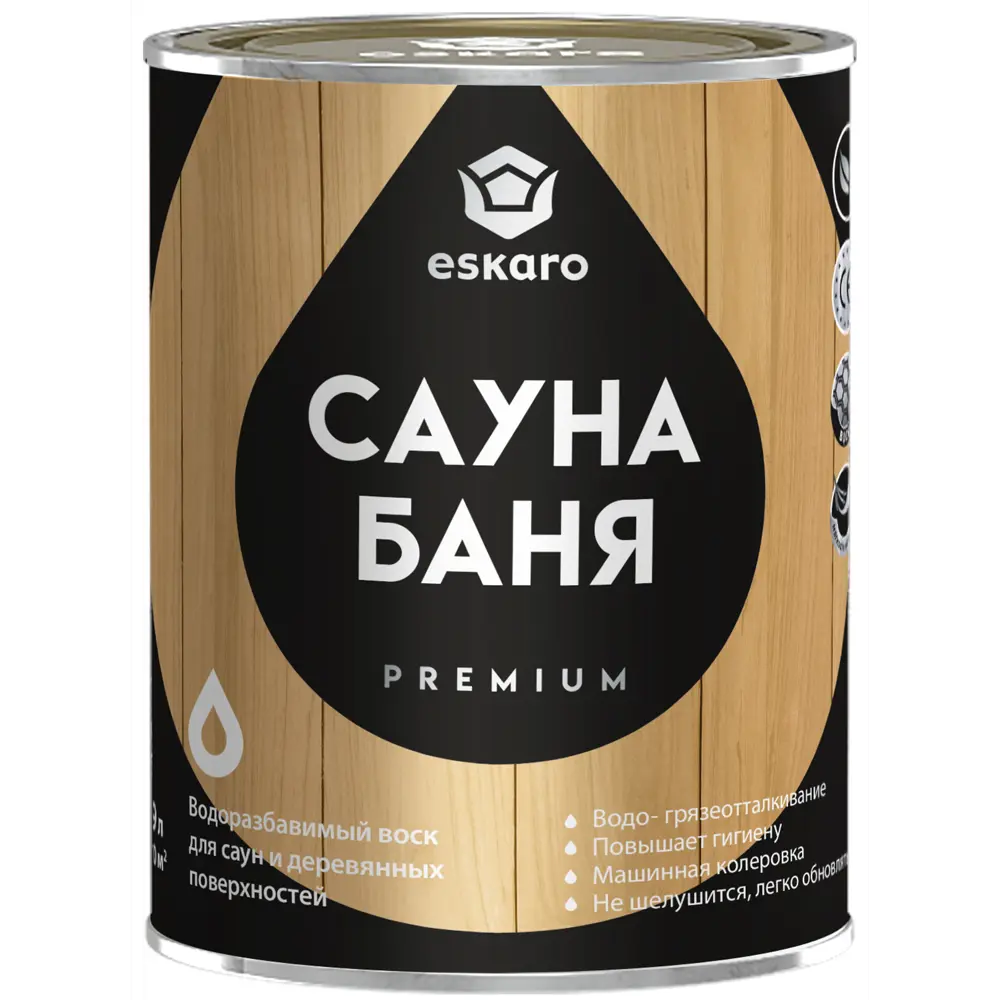 Термостойкий воск Eskaro Interior Wax для бань и саун 0.9 л 89385174 Santreyd STLM-1457995