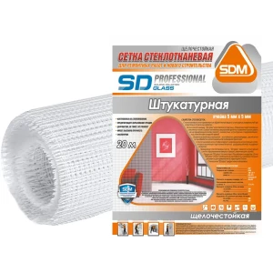 Сетка стеклотканевая штукатурная 5x5 SD-Glass 65 г/м² 1x20 м