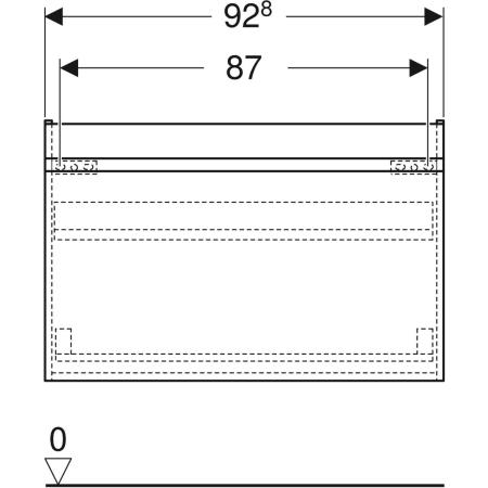 501.905.00.1 Шкафчик для раковины Geberit Renova Plan, с одним выдвижным ящиком и одним внутренним выдвижным ящиком Geberit  - Вид №52