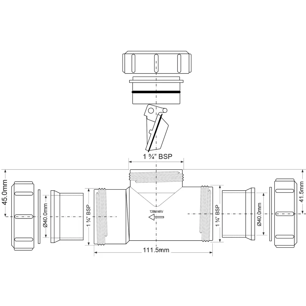 Клапан обратный McAlpine 40 мм T28M-NRV-40 STLM-2154203 - Вид №3