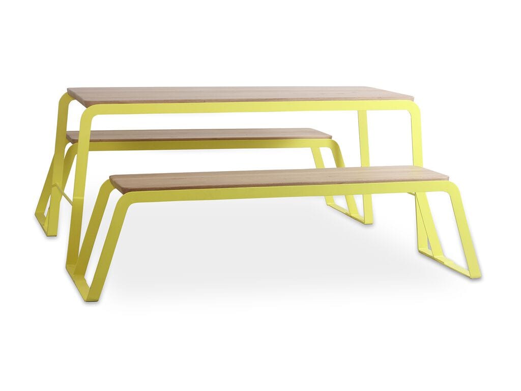 Цельный деревянный цельный стол со встроенными скамейками Alankaram KLOP ARCH-00022739 - Вид №3