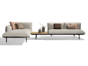 Тканевый угловой модульный садовый диван