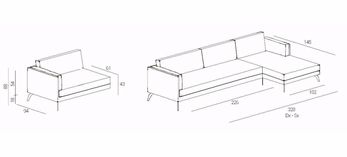 Хлопок диван с полуостровом Dall'Agnese MILTON ARCH-00049988 - Вид №9